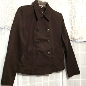 GAP COTTON BLACK DOUBLE BREASTED PEACOAT SZ S